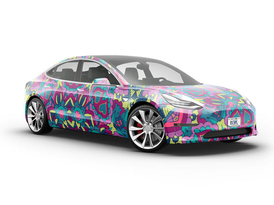 Magenta Love Mandala Vehicle Vinyl Wrap