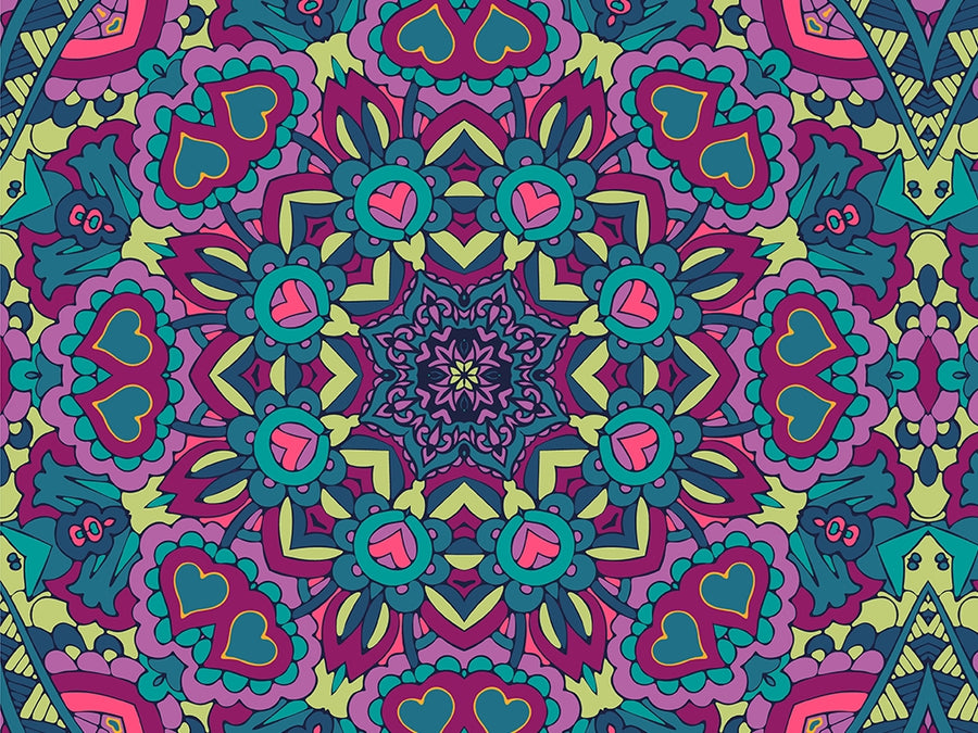 Magenta Love Mandala Vinyl Wrap Pattern~Rwraps Series 914 Digitally Printed Vinyl Wrap~0