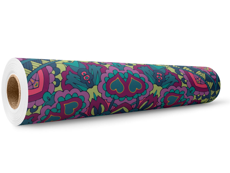 Magenta Love Mandala Wrap Film Wholesale Roll~Rwraps Series 914 Digitally Printed Vinyl Roll~5