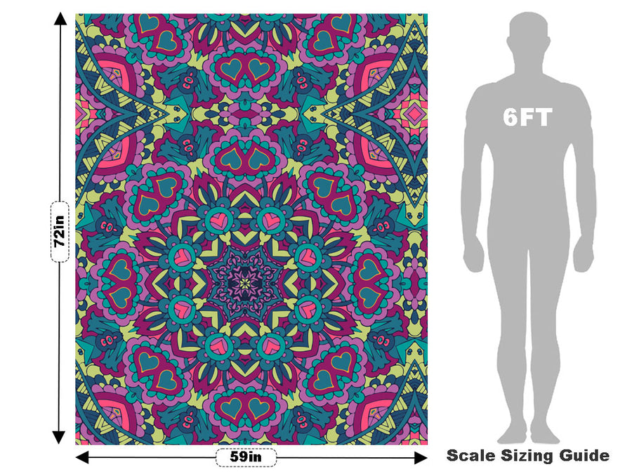 Magenta Love Mandala Vehicle Wrap Scale~Rwraps Series 914 Magenta Love Mandala Measurements~1