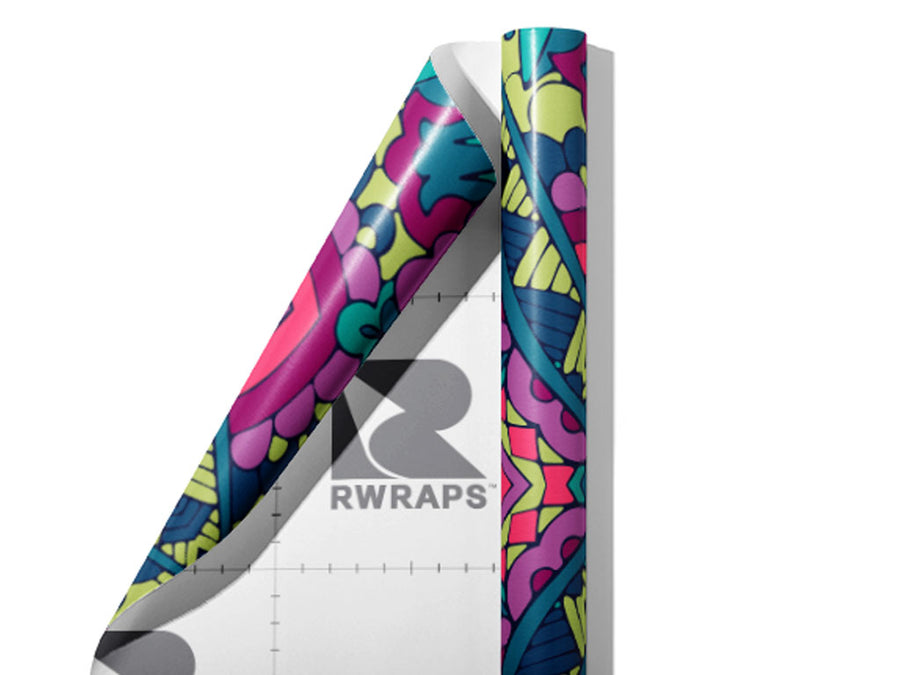 Magenta Love Mandala Wrap Film Sheets~Rwraps Series 914 Magenta Love Mandala Scrolled Sheet~3