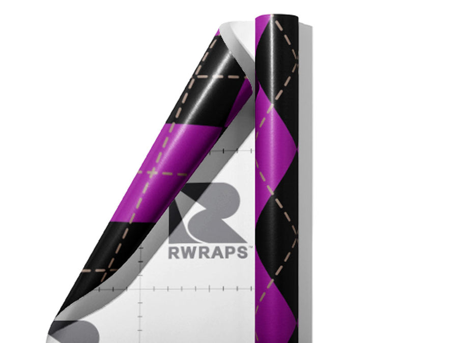 Magenta Matters Argyle Wrap Film Sheets~Rwraps Series 914 Magenta Matters Argyle Scrolled Sheet~3