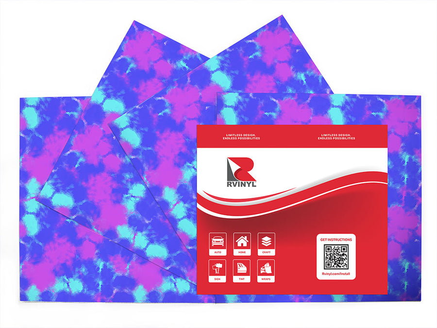 magenta rain tie dye Craft Vinyl Sheet Pack