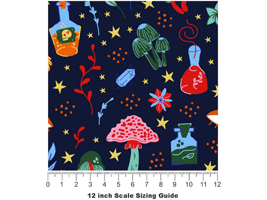 Magical Ingredients Witch Vinyl Film Pattern Size 12 inch Scale~Rwraps Magical Ingredients Witch Sizing Chart~2
