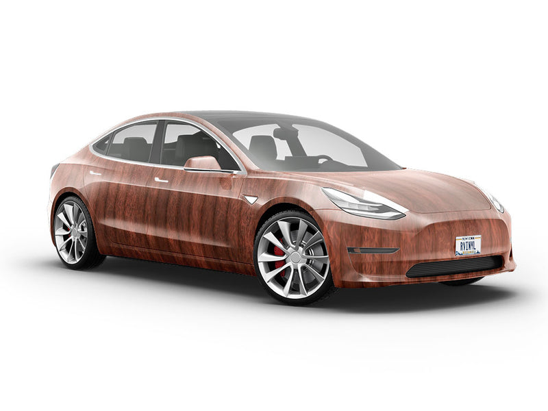 Mahogany Wood Plank Vehicle Vinyl Wrap