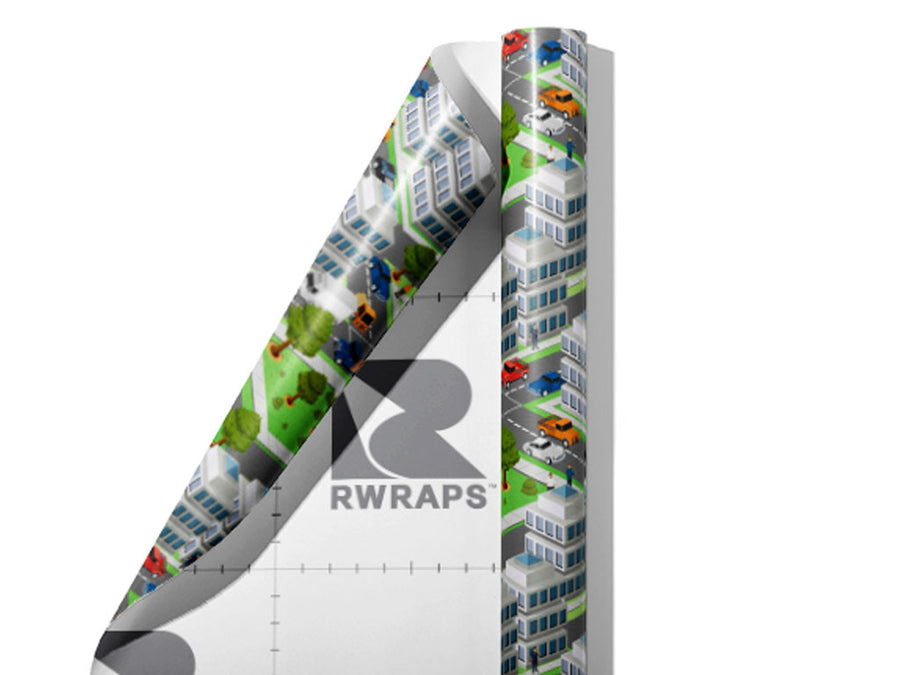 Main Thoroughfare Cityscape Wrap Film Sheets~Rwraps Series 914 Main Thoroughfare Cityscape Scrolled Sheet~4