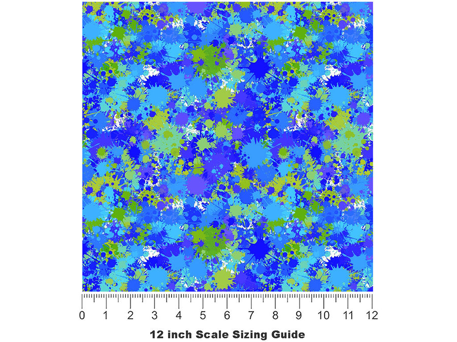 Man Overboard Paint Splatter Vinyl Film Pattern Size 12 inch Scale~Rwraps Man Overboard Paint Splatter Sizing Chart~2