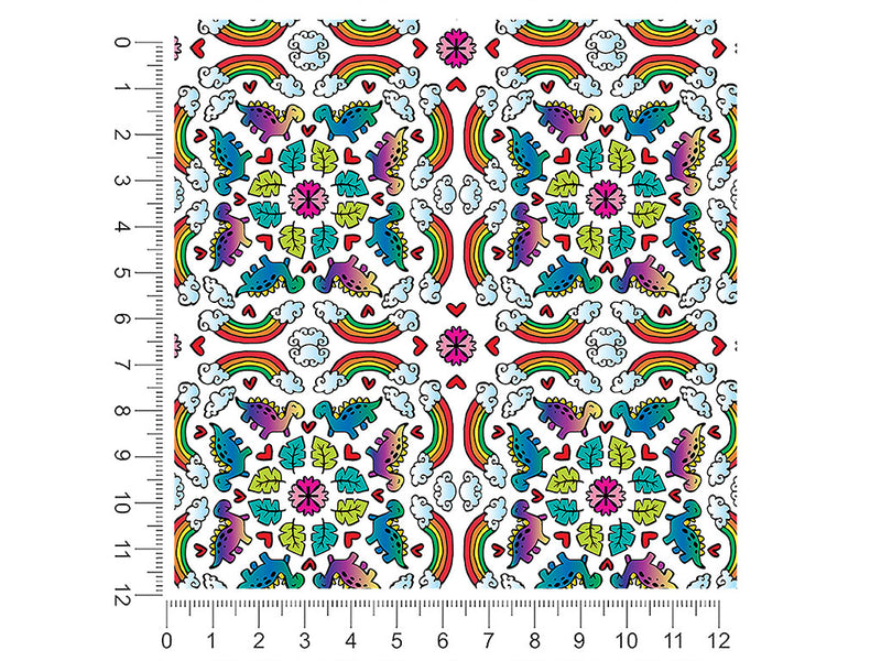 mandala rainbows dinosaur 1ft x 1ft Craft Sheets