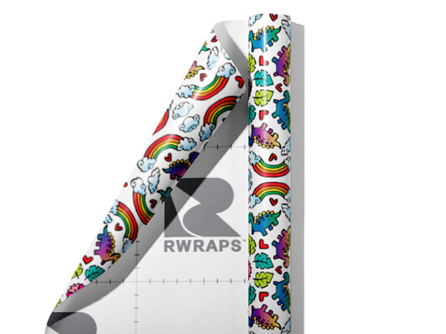 Mandala Rainbows Dinosaur Wrap Film Sheets~Rwraps Series 914 Mandala Rainbows Dinosaur Scrolled Sheet~3