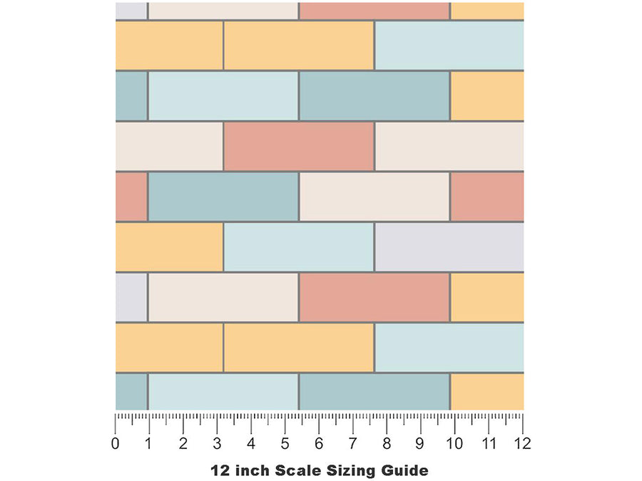 Marian Blue Brick Vinyl Film Pattern Size 12 inch Scale~Rwraps Marian Blue Brick Sizing Chart~3