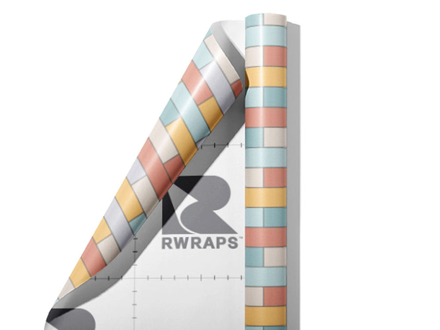 Marian Blue Brick Wrap Film Sheets~Rwraps Series 914 Marian Blue Brick Scrolled Sheet~4