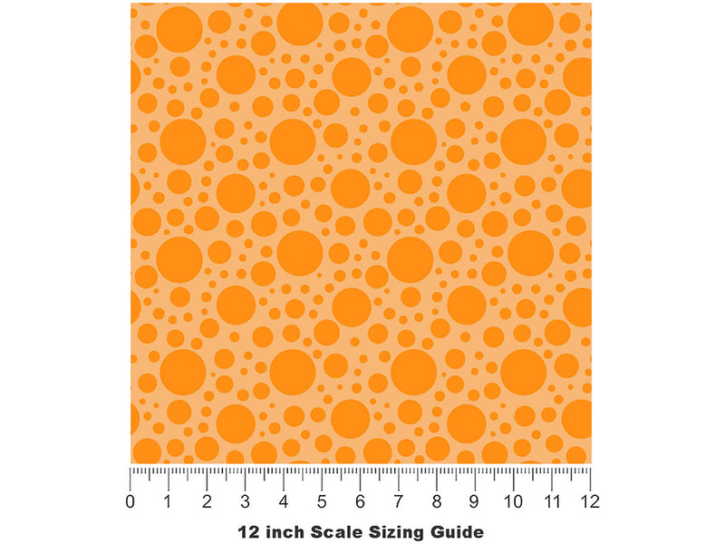 Marmalade Orange Polka Dot Vinyl Film Pattern Size 12 inch Scale~Rwraps Marmalade Orange Polka Dot Sizing Chart~2