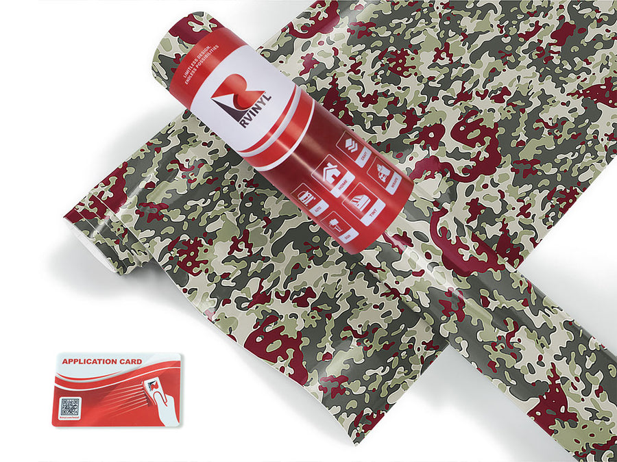 maroon flecktarn camouflage Craft Vinyl Roll