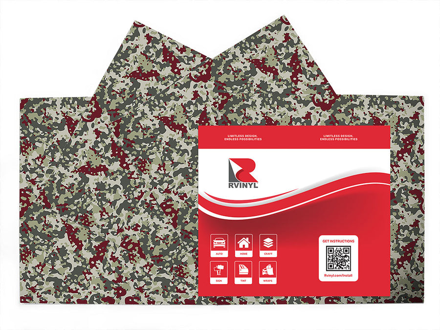 maroon flecktarn camouflage Craft Vinyl Sheet Pack