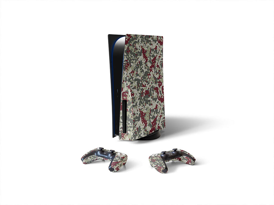 maroon flecktarn camouflage Sony PS5 DIY Skin