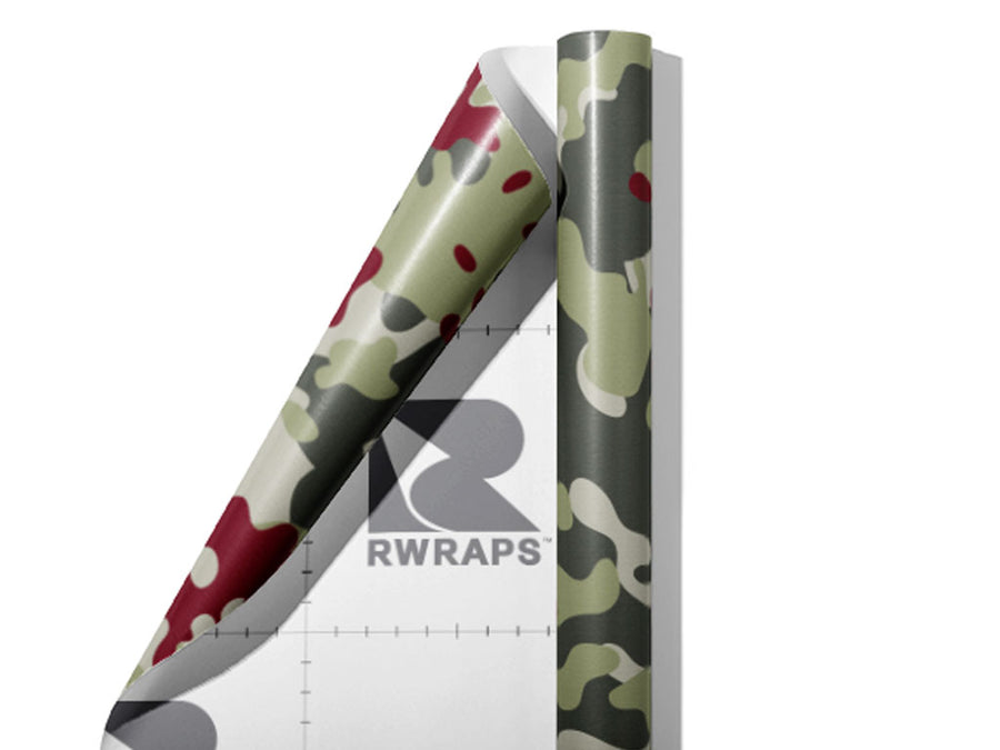 Maroon Flecktarn Camouflage Wrap Film Sheets~Rwraps Series 914 Maroon Flecktarn Camouflage Scrolled Sheet~3