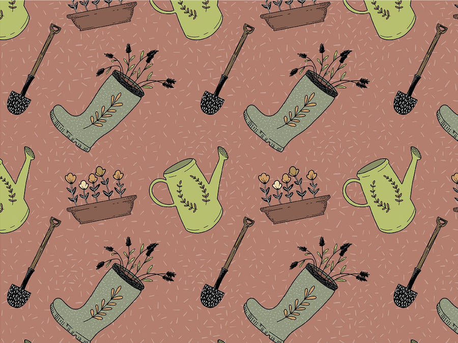 Maroon Gear Gardening Vinyl Wrap Pattern~Rwraps Series 914 Digitally Printed Vinyl Wrap~0