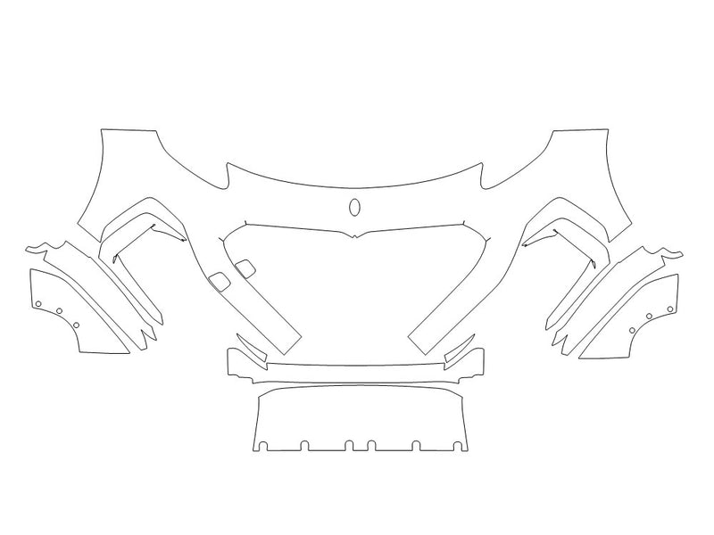 grecale Avery Dennison Clear Bra Bumper Precut PPF Diagram