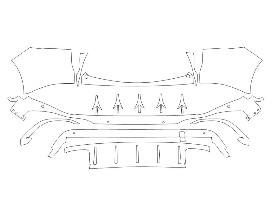 grecale Avery Dennison Clear Bra Door Cup Precut PPF Diagram
