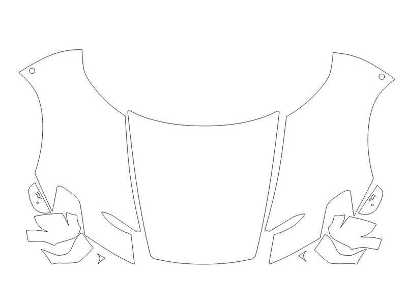 mc20 3M Clear Bra Hood Precut PPF Diagram
