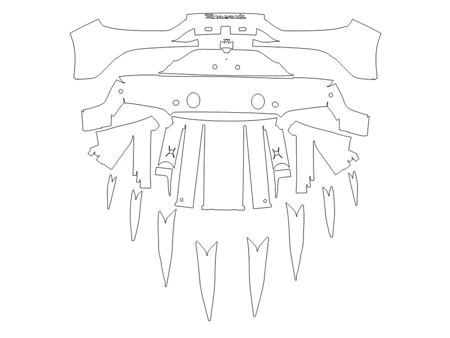 mc20 3M Clear Bra Door Cup Precut PPF Diagram