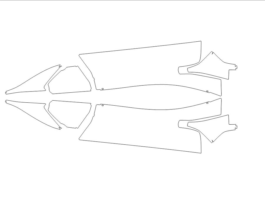mc20 Avery Dennison Clear Bra Door Cup Precut PPF Diagram