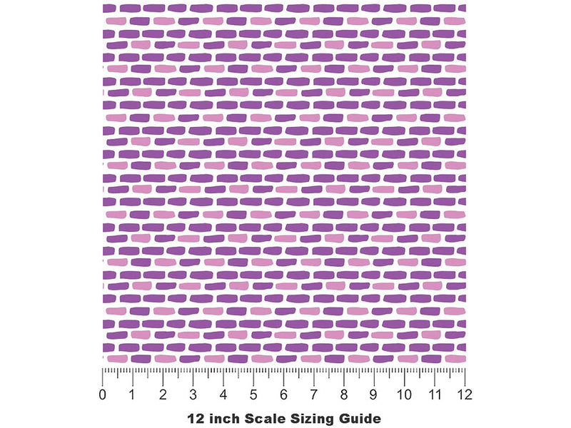 Mauve Brick Vinyl Film Pattern Size 12 inch Scale~Rwraps Mauve Brick Sizing Chart~3