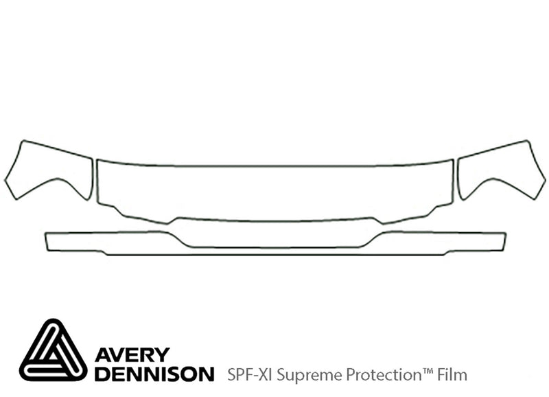 b-series Avery Dennison Clear Bra Hood Precut PPF Diagram
