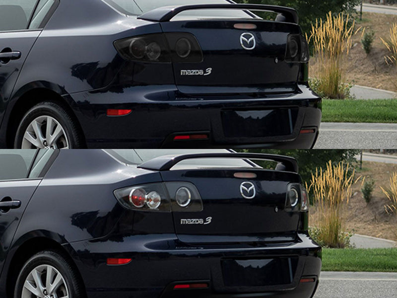3 (sedan) Before and After Smoked Taillights