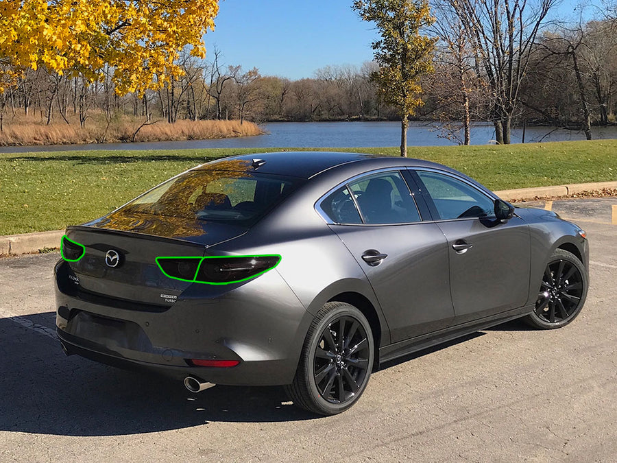 3 (sedan) Tail Light Tint Installation Points