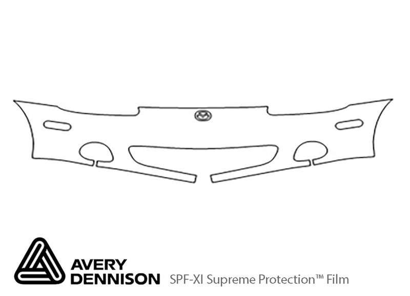 miata Avery Dennison Clear Bra Bumper Precut PPF Diagram