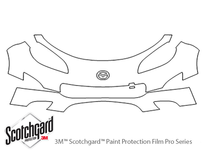 miata 3M Clear Bra Bumper Precut PPF Diagram