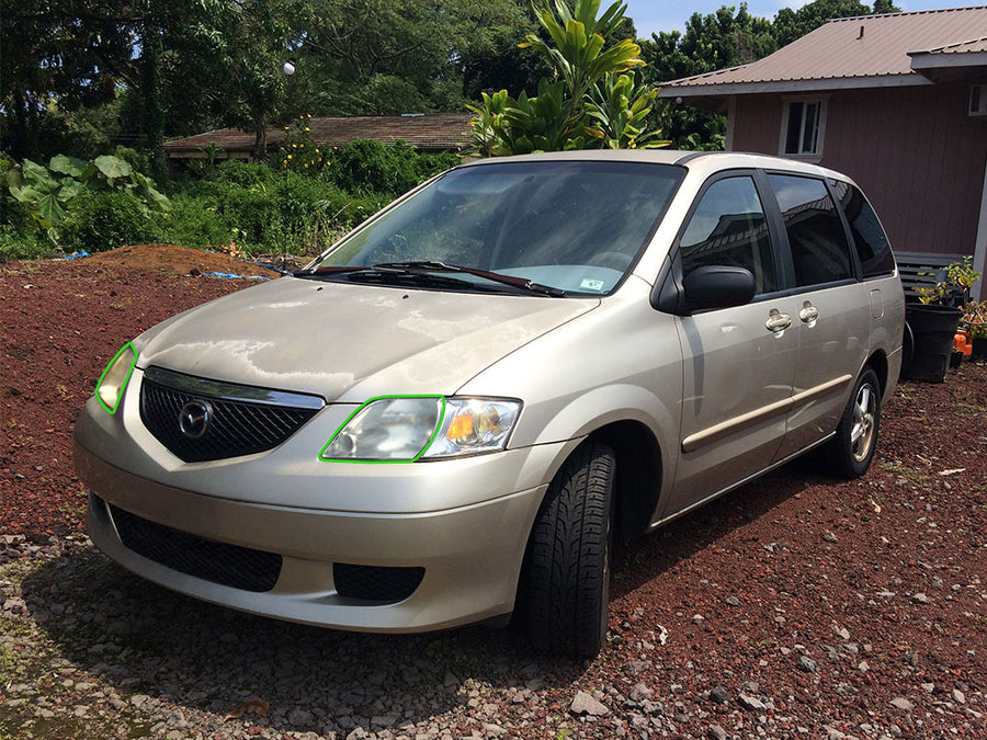 mazda mpv 2000-2003 Headlight Protection Installation Location