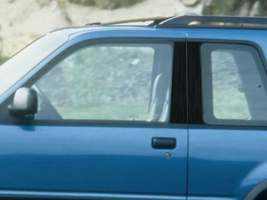 mazda navajo 1991-1994 Brushed Aluminum Black Pillar Cover Diagram