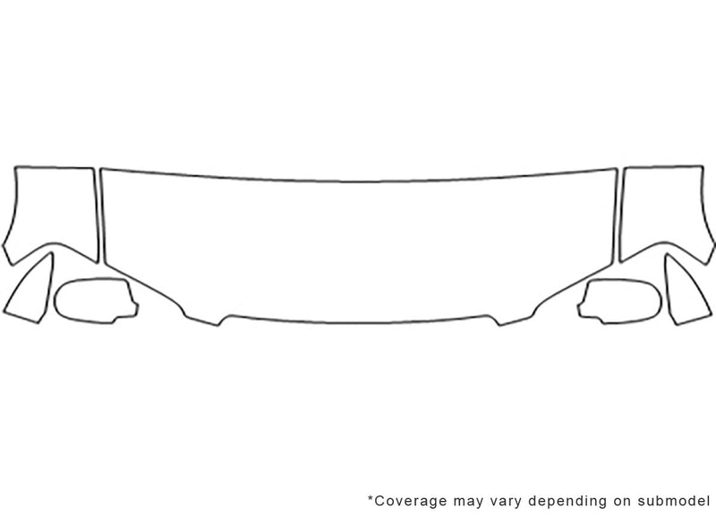 tribute 3M Clear Bra Hood Precut PPF Diagram