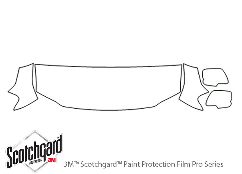 tribute 3M Clear Bra Hood Precut PPF Diagram