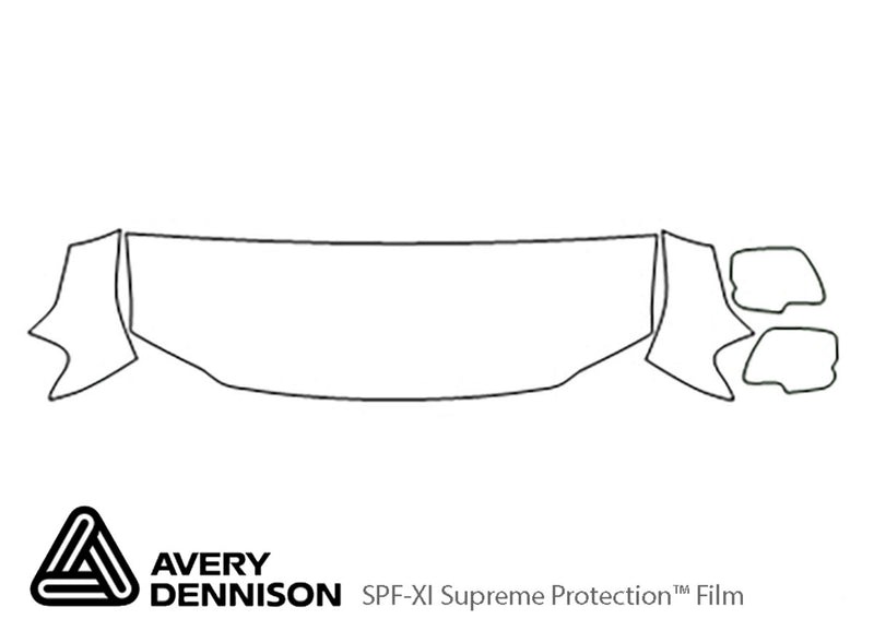tribute Avery Dennison Clear Bra Hood Precut PPF Diagram
