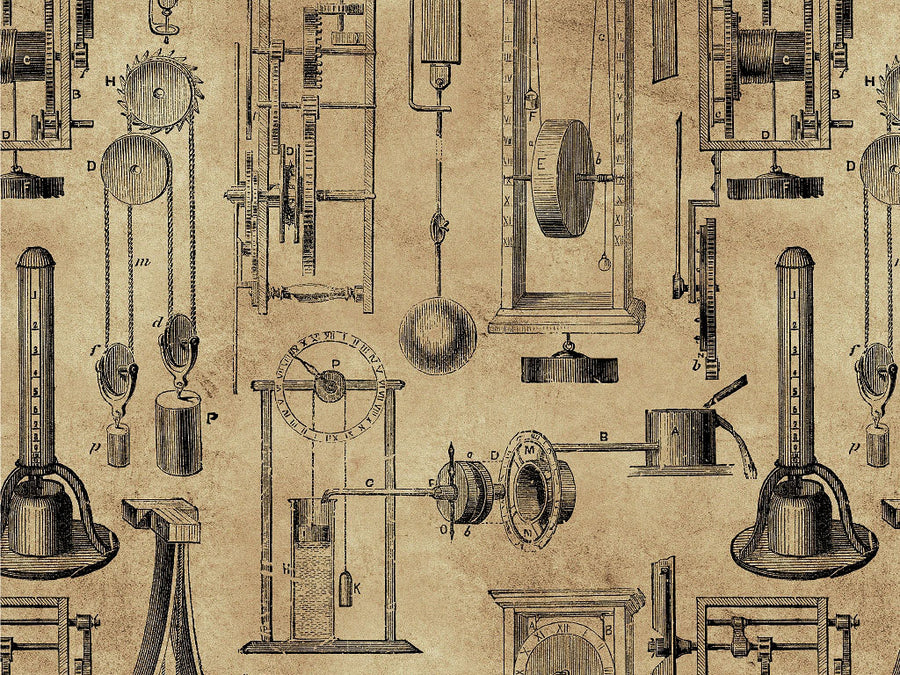 Measuring Time Steampunk Vinyl Wrap Pattern~Rwraps Series 914 Digitally Printed Vinyl Wrap~0