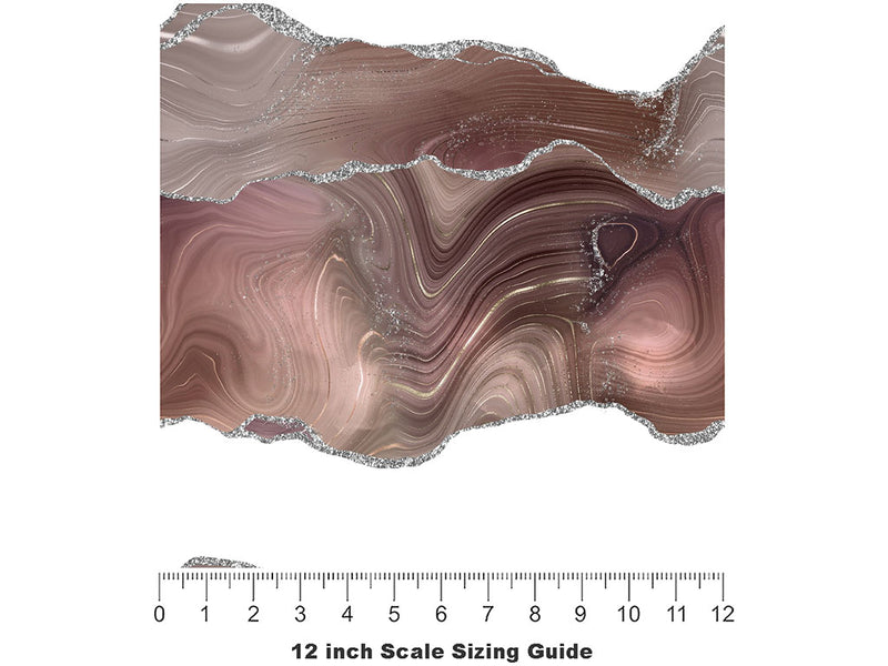 Mellow Mauve Gemstone Vinyl Film Pattern Size 12 inch Scale~Rwraps Mellow Mauve Gemstone Sizing Chart~2