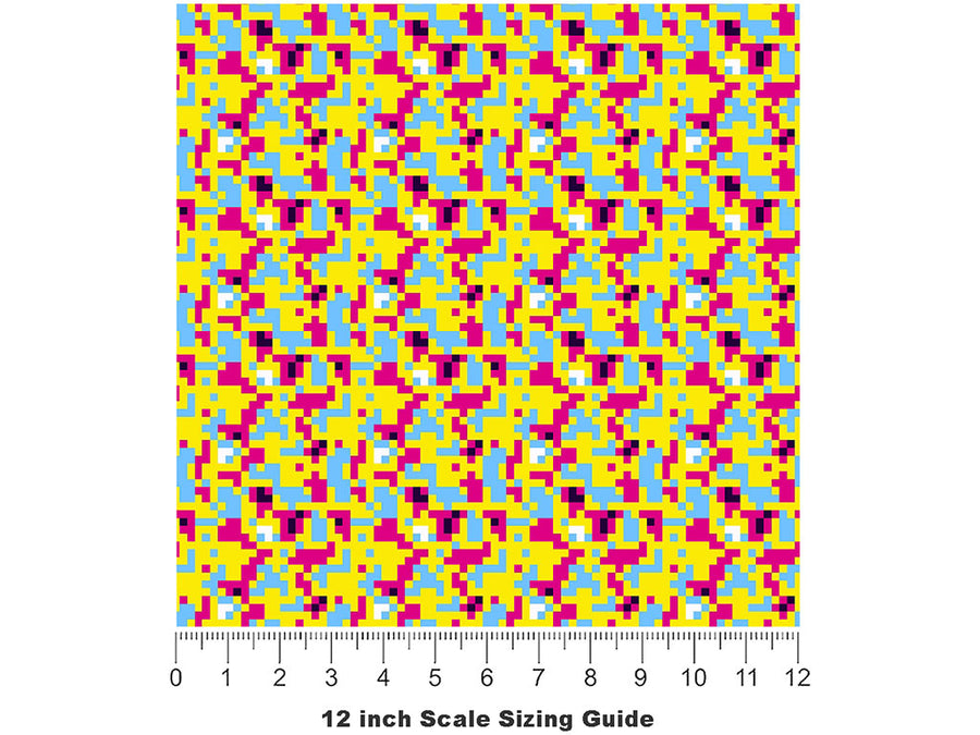 Mellow Out Pixel Vinyl Film Pattern Size 12 inch Scale~Rwraps Mellow Out Pixel Sizing Chart~2