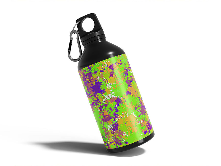 melting together paint splatter Water Bottle DIY Stickers