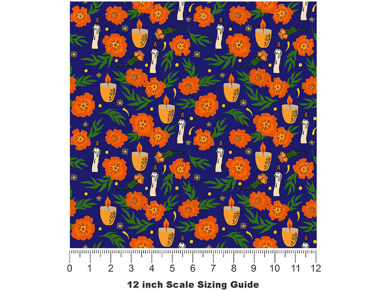 Memorial Candles Day of the Dead Vinyl Film Pattern Size 12 inch Scale~Rwraps Memorial Candles Day of the Dead Sizing Chart~2