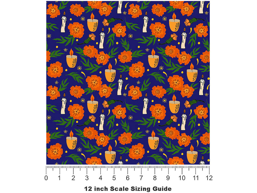 Memorial Candles Day of the Dead Vinyl Film Pattern Size 12 inch Scale~Rwraps Memorial Candles Day of the Dead Sizing Chart~2