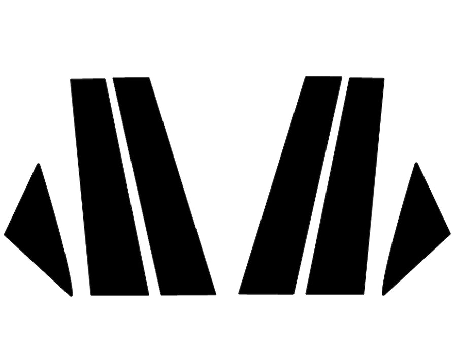 mercedes-benz a-class 2019-2022 Brushed Aluminum Black Pillar Trim Diagram