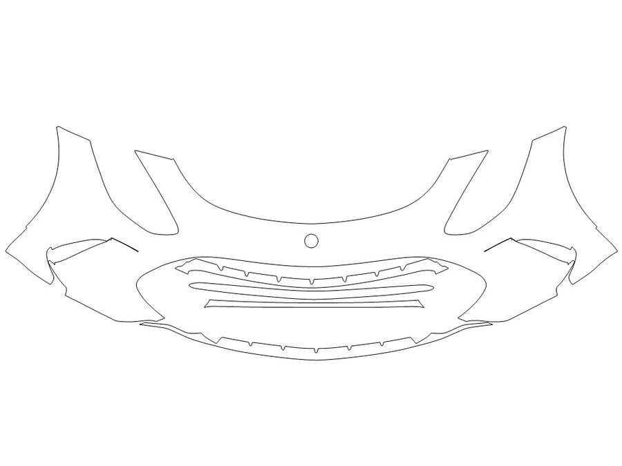 amg gt 3M Clear Bra Bumper Precut PPF Diagram