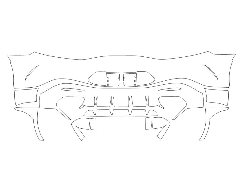 amg gt Avery Dennison Clear Bra Door Cup Precut PPF Diagram