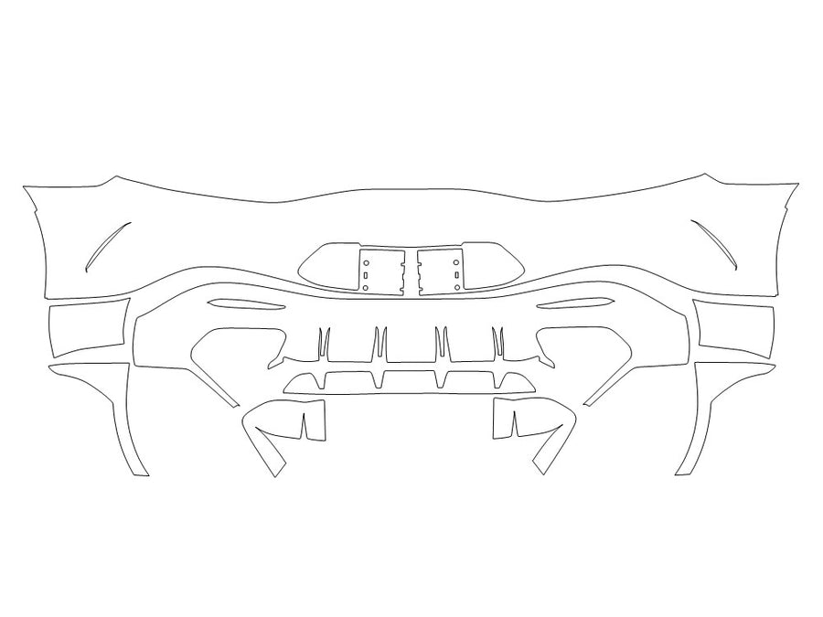 amg gt Avery Dennison Clear Bra Door Cup Precut PPF Diagram