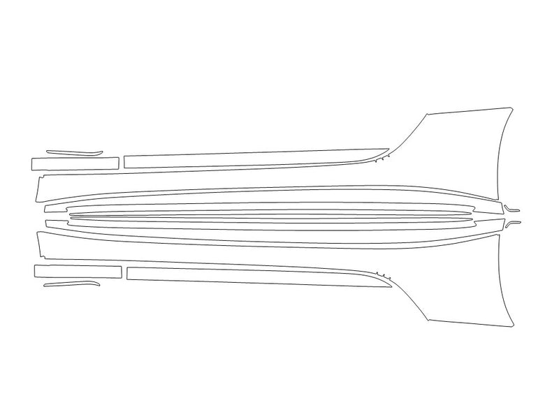 amg gt 3M Clear Bra Door Cup Precut PPF Diagram
