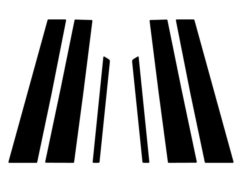 mercedes-benz c-class 2001-2007 (sedan) Matte Black Pillar Trim Diagram