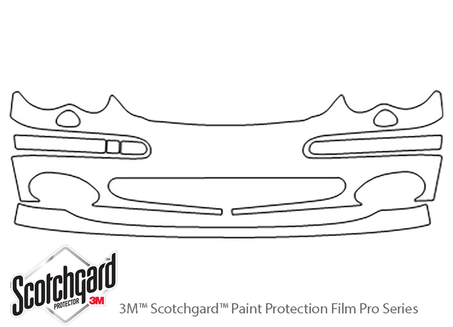 c-class 3M Clear Bra Bumper Precut PPF Diagram